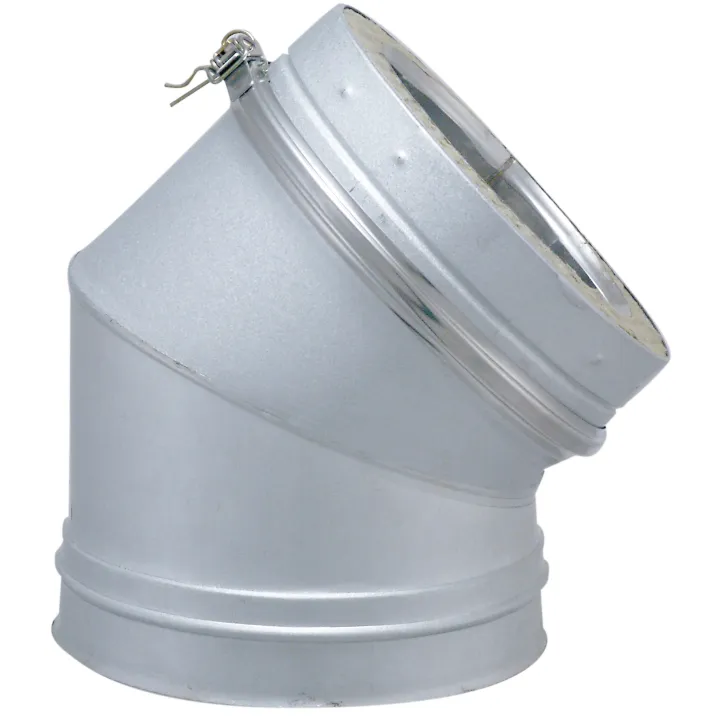 Coude Isole Inox-Aluzinc 45° D153Mm