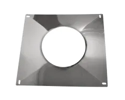 Plaque d'étanchéité avec bord relevé 350*350 mm diam 125 pour tubage flexible poêle à pellets