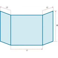 Verre vitrocéramique prismatique pour insert et poele à bois de la marque FONTEFLAMME  - Totalvision  - Ref PCV-160505-P15