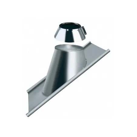 Solin pour toit tuile pente 30 à 45° tubage conduit double paroi avec collet Solin pour toit tuile pente 30 à 45° tubage conduit double paroi avec collet