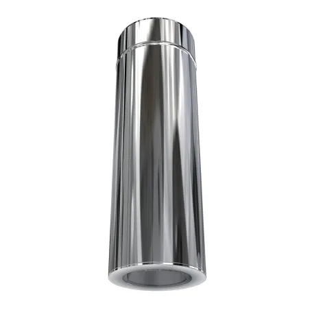 Elément de finition 500 mm SP diamètre 80 / DP diamètre 100 tubage poêle à pellets double paroi isolé Elément de finition 500 mm SP diamètre 80 / DP diamètre 100 tubage poêle à pellets double paroi isolé