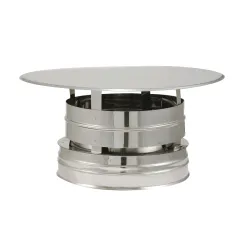 Chapeau anti-pluie protection vent inox 316 6/10è, Tubage rigide