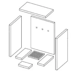 Brique Chamotte Lat.Ar. 285X147X25 Position 14 Vue Eclatee SUPRA