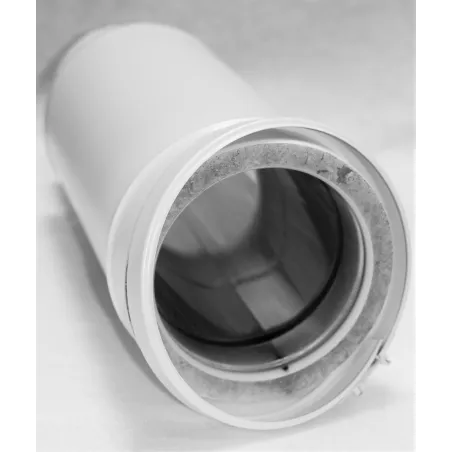 Tuyau de finition 0.5m mono/double inox blanc Tuyau de finition 0.5m mono/double inox blanc