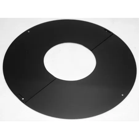 POUJOULAT - Plaque de propreté PGI, pente 0 - 10°, diamètre 80 / 130 mm, noir graphite (RAL 9030) PPI 0 / 10° 80PGI Réf. 37080425/9030