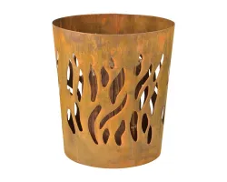 Corbeille à feu brasero chauffe terrasse torche suédoise couleur rouille