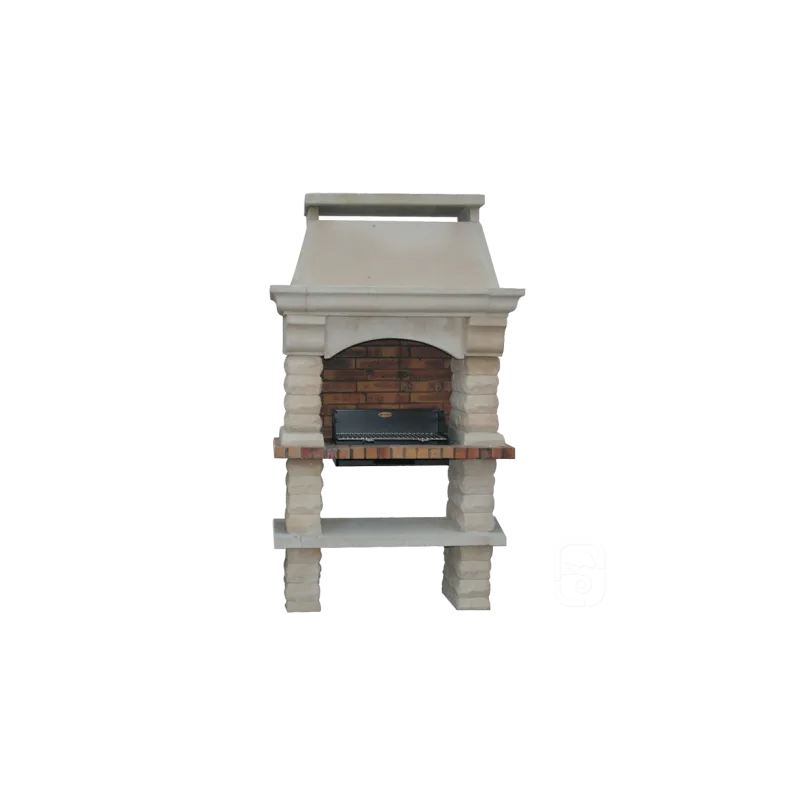Barbecue Rustique grand modèle Ton Blanc BBQ en pierre Jardiprotec
