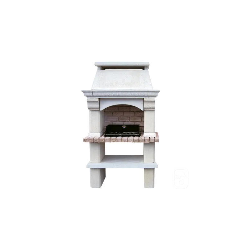 Barbecue de jardin Mons grand modèle Ton Blanc BBQ en pierre Ersho