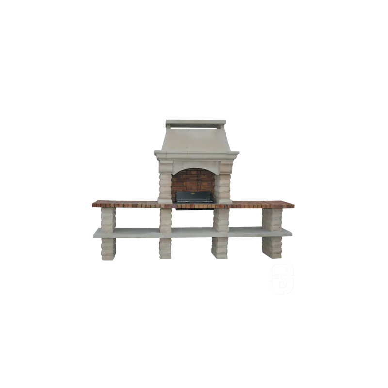 Barbecue Rustique grand modèle 2 Tables Ton Blanc Ersho