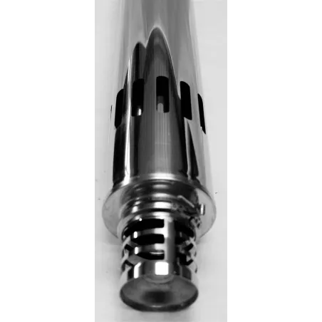 Terminal horizontal concentrique recoupable inox avec 2 rosaces Terminal horizontal concentrique recoupable inox avec 2 rosaces