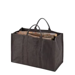 Sac à bois en toile de jute doublée - 40x40 - ON RANGE TOUT