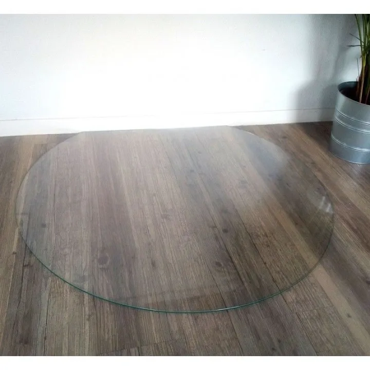 Plaque de sol en verre trempé rond coupé de 110cm de diamètre - Ersho
