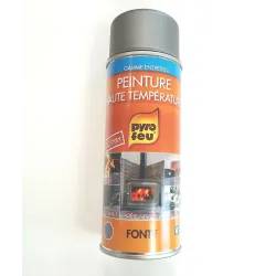 Peinture haute température 900° pour foyers, inserts et poêles gris  anthracite