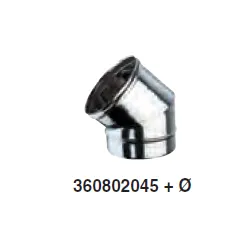 Coude 45° simple paroi inox 0.4mm Diamètre 150 - Tubest