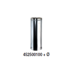Longueur droite 1m double paroi pour tubage conduit isolé 25 mm ø80/130 - Tubest