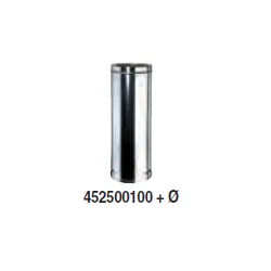 Longueur droite 1m double paroi pour tubage conduit isolé 25 mm ø80/130 - Tubest