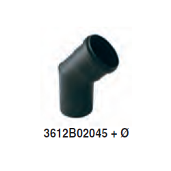 Coude 45° 1.2mm email noir mat Diamètre 150 - Tubest