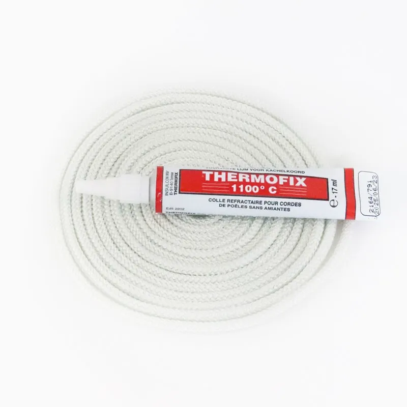 Kit Joint Rond 12 Mm Pour Poêle - 2M50 + Colle Haute Température, Ignifugé