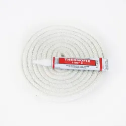 Joint Rond Tressé Blanc - Diamètre 8 Mm Pour Poele À Bois - Vendu Par 2.50M + Colle