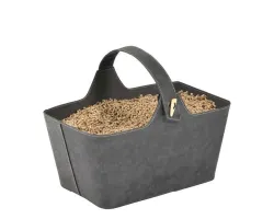 Corbeille Yotta Gris Anthracite Rangement à bois - Ersho