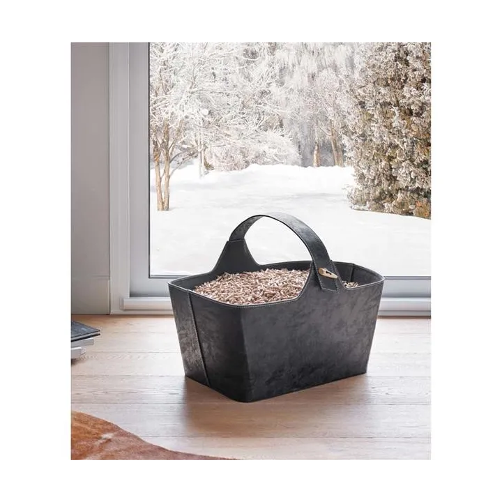 Corbeille Yotta Gris Anthracite Rangement à bois - Ersho