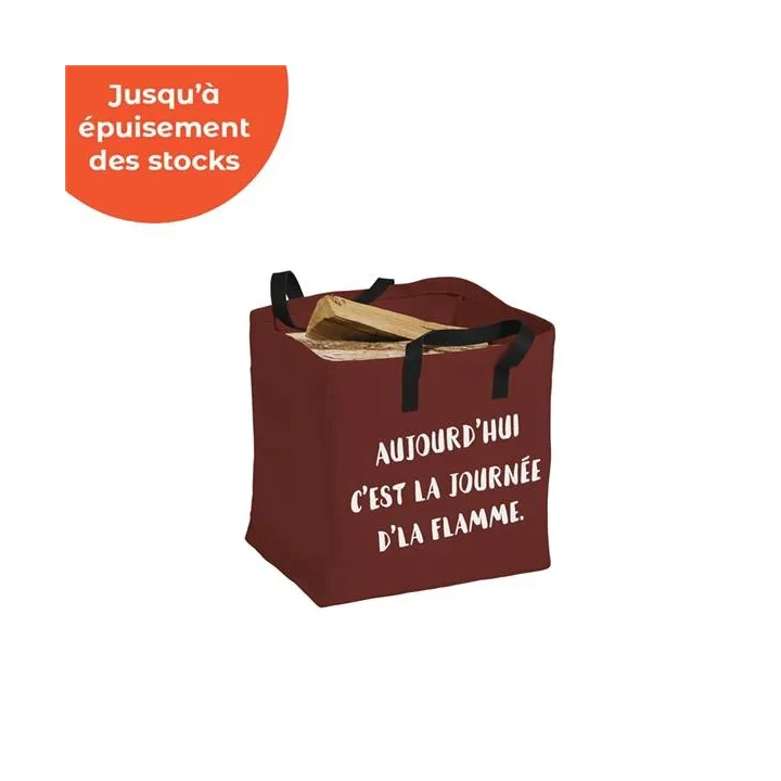 Sac A Buches Memo Noir pour cheminées et poeles à bois - Ersho