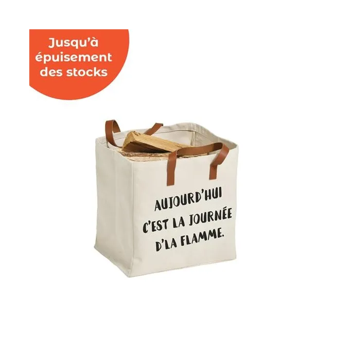 Sac A Buches Memo Noir pour cheminées et poeles à bois - Ersho