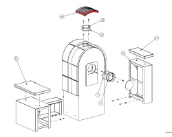 Habillage latéral haut arrière pour le poêle Fireplace Serena