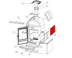 Habillage latéral droit milieu pour le poêle Fireplace Serena