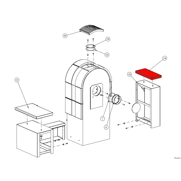 Habillage latéral gauche bas pour le poêle Fireplace Serena
