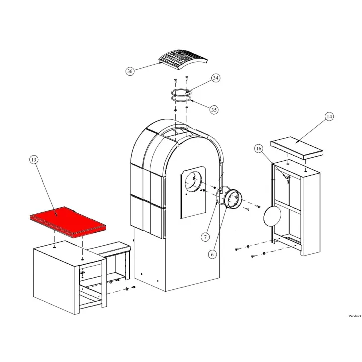 Habillage latéral droit bas pour le poêle Fireplace Serena