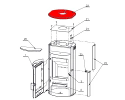 Plaque de dessus grès pour le poêle Fireplace Prag