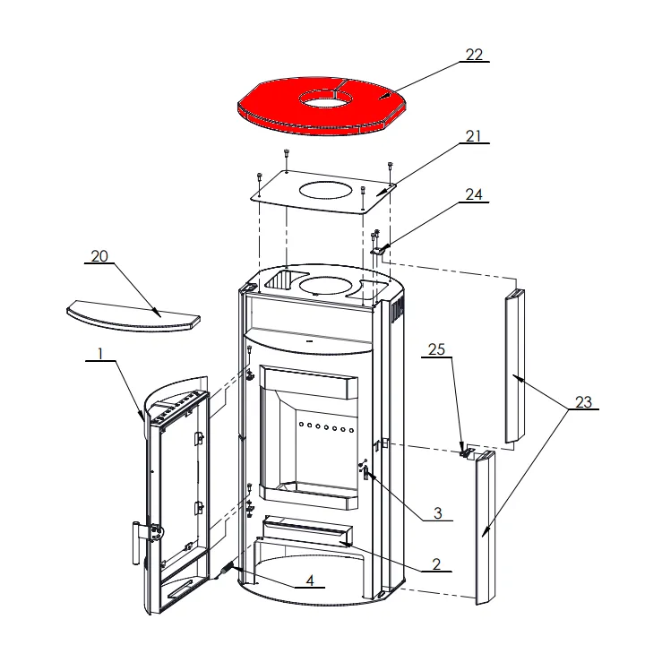 Plaque de dessus grès pour le poêle Fireplace Prag