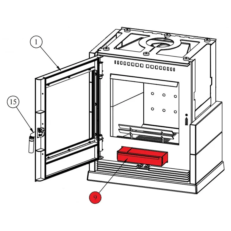 Cendrier pour le poêle Fireplace Kreta Pièce d'origine Ersho — free download