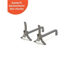 Chenets Demoiselle Gris pour cheminées et poêles à bois - Ersho