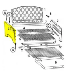 Côté gauche Pour Barbecue Invicta Alexandrie - Ref F706803P - Invicta Deville