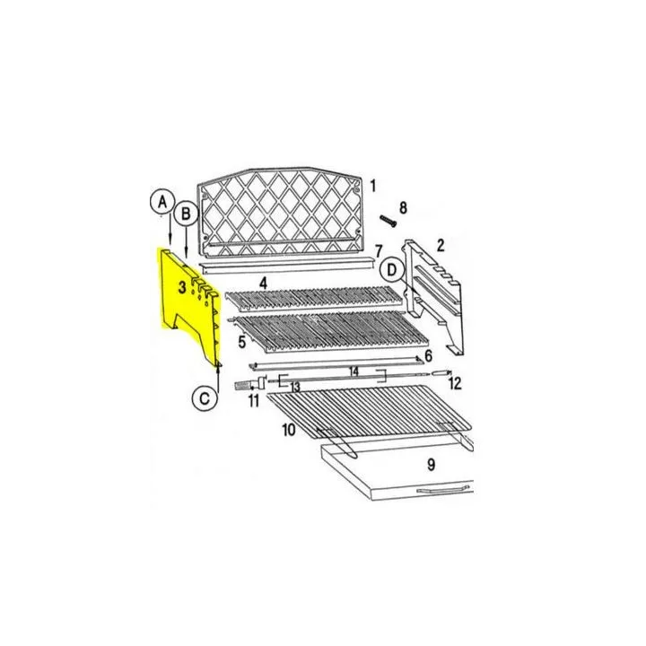 Côté gauche Pour Barbecue Invicta Alexandrie - réf INV-F706803P