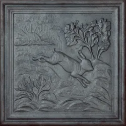 Plaque en fonte Lapin 50 x 50 h x 1 cm