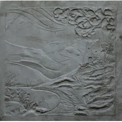 Plaque en fonte Paysage 60 x 60 h x 1 cm