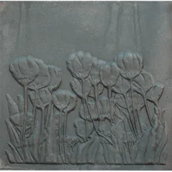 Plaque en fonte Tulipes 60 x 60 h x 1 cm