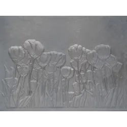 Plaque en fonte Tulipes 60 x 60 h x 1,2 cm