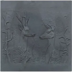 Plaque en fonte Faons 60 x 60 h x 1 cm
