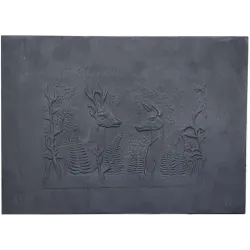 Plaque en fonte Faons 110 x 80 h x 1,2 cm