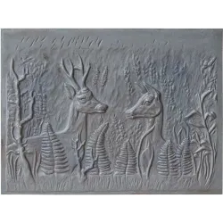 Plaque en fonte Faons 80 x 60 h x 1,2 cm