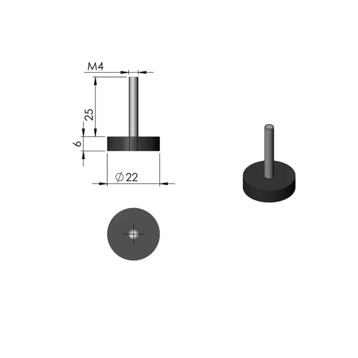 Pièce détachée Termatech Aimant pour porte C/B réf 09-179 - Ersho