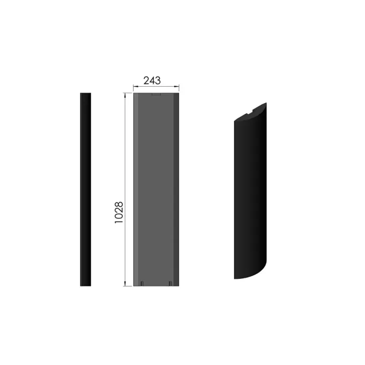 Pièce détachée Termatech Paroi lat. G ou D, noir réf 08-464 - Ersho