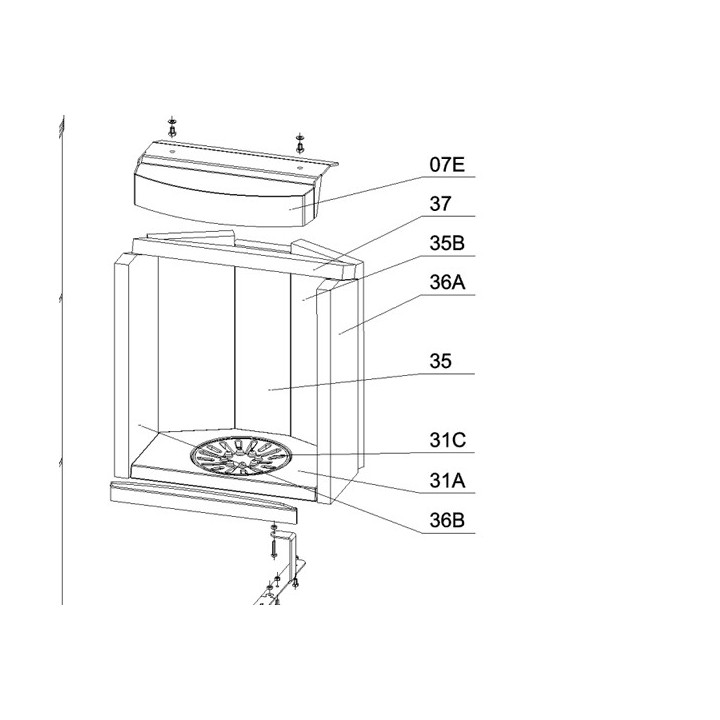 Vermiculite Arrière Droite/Gauche 30X180X460 Bnr 044A 2000 041 - Olsberg