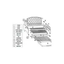 CENDRIER 665X395X45 Pour Barbecue Invicta Alexandrie - Ref AT680103B - Invicta Deville