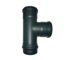 TE 90° SORTIE F+TAMPON 0.8mm ACIER EMAIL NOIR