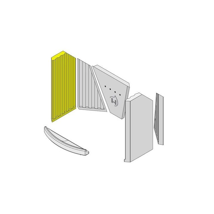 Mur latéral avant gauche en briques réfractaires pour Poêle à bois Hark - Réf ETSTO0600021A